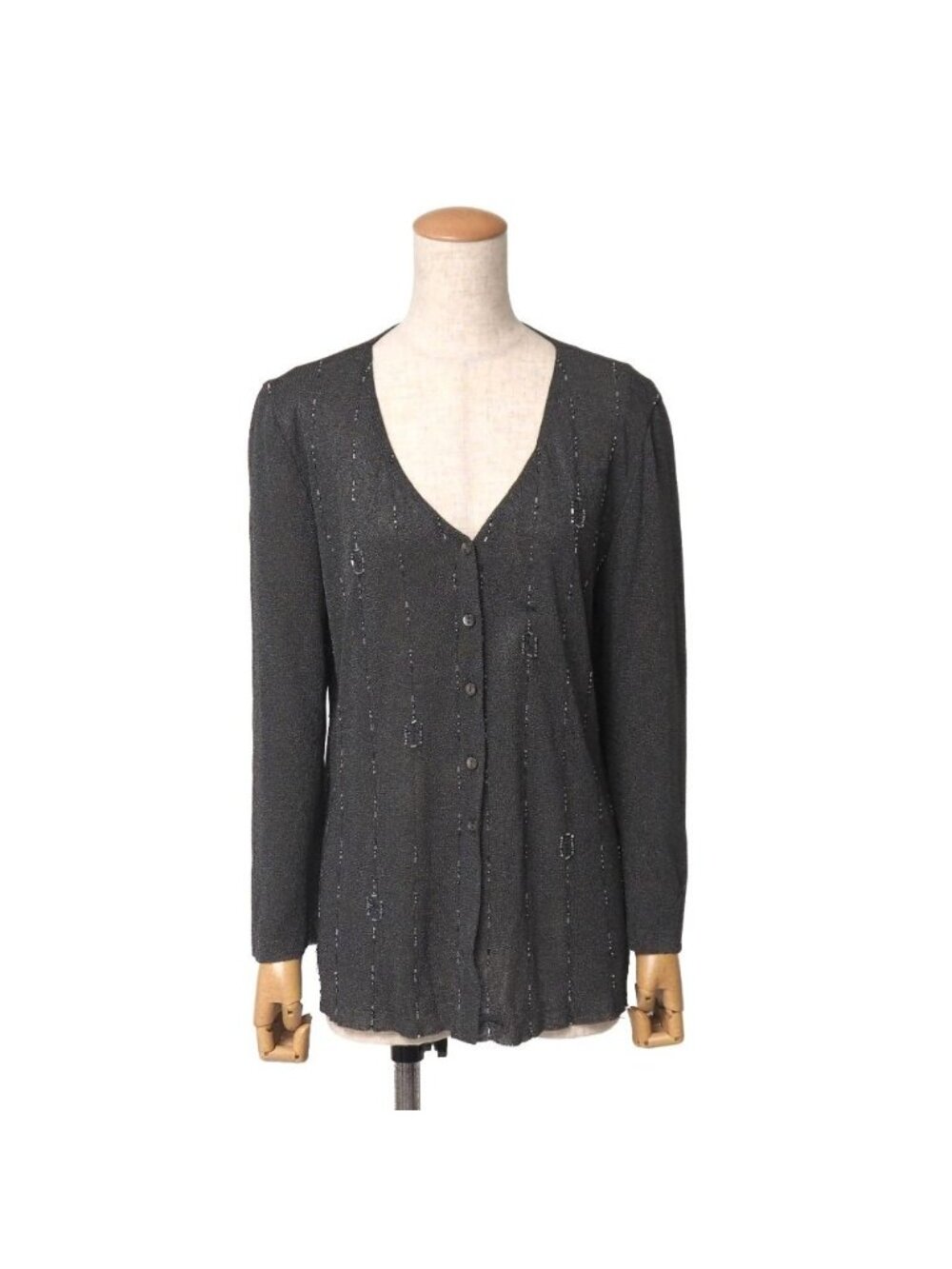 Fendi Vintage Maglia Knit Glitter Cardigan Bead Decoration
